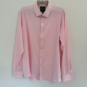 Tom Baine Performance Collection Pink Dress Shirt XXL Slim Fit ✨